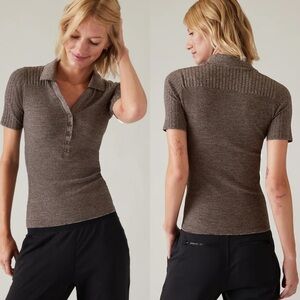 Athleta Luxe Seamless polo top